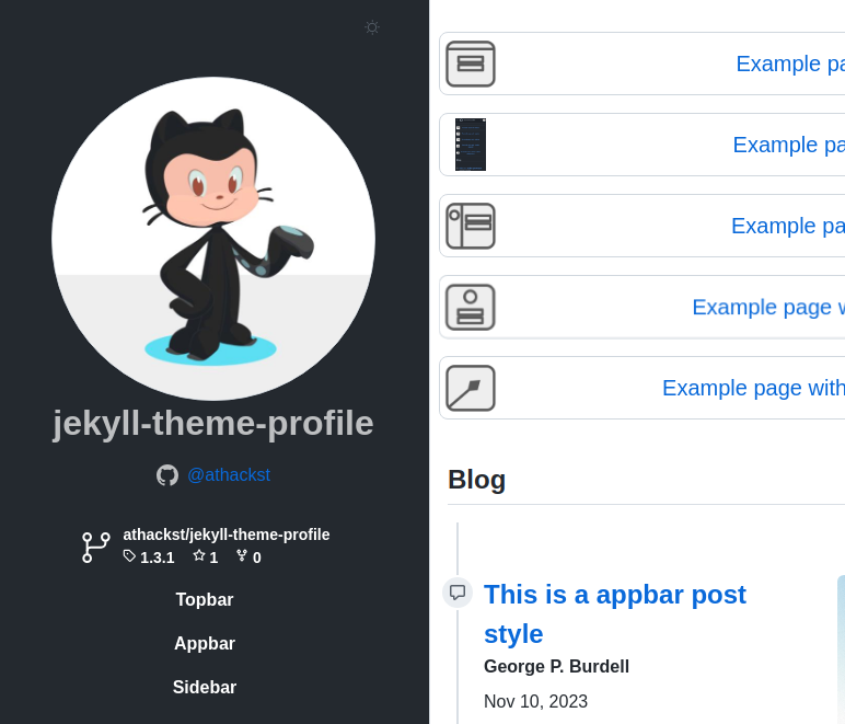 Jekyll Theme Profile